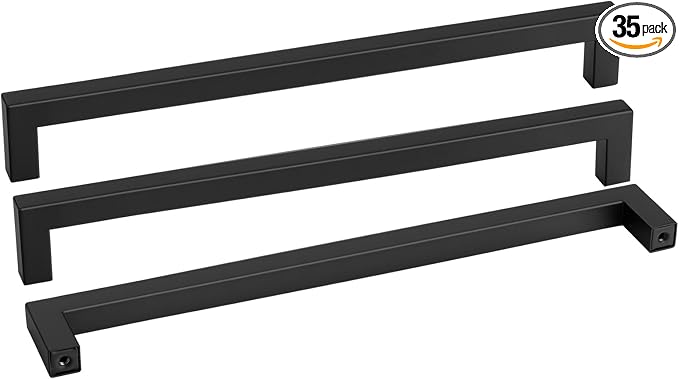 goldenwarm 35 Pack 18INCH Black Cabinet Pulls Kitchen Cabinet by goldenwarm