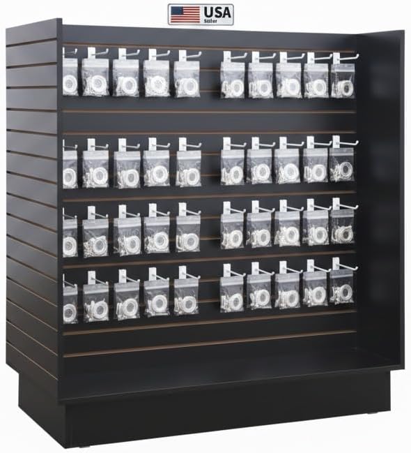 WISDOMFUR H-Unit Slatwall Gondola Display – 4 ft Black Freestanding Retail - Image 5