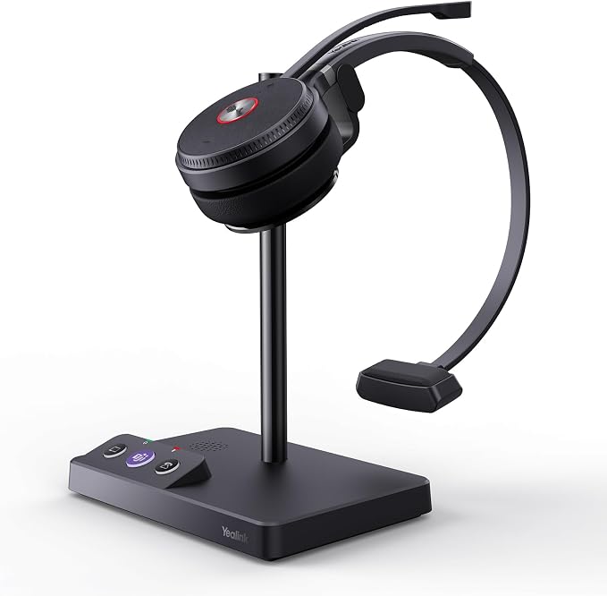 Yealink WH62 DECT Mono Teams Wireless Headset, 525 ft Range Work Headphone by RedefineYourWorkplace