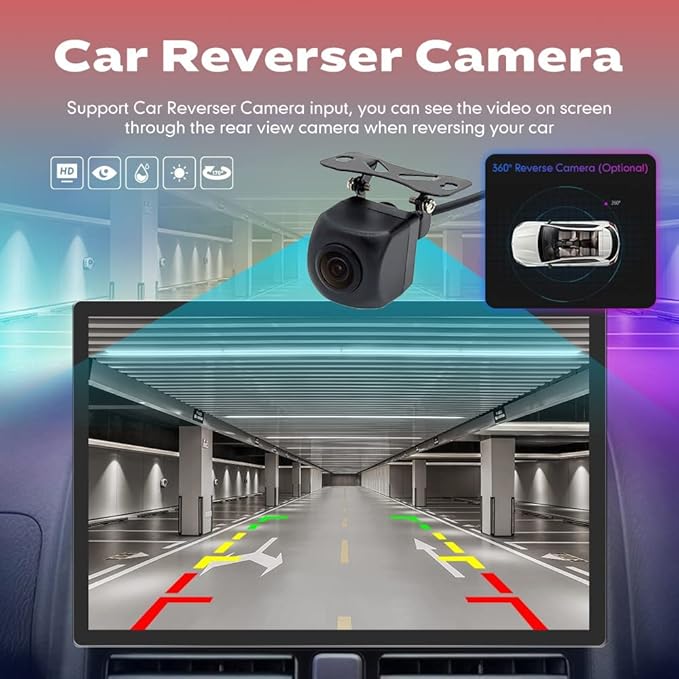 Kunfine Car CarPlay Android Auto Navigation Stereo GPS Radio Reverse Camera - Image 6