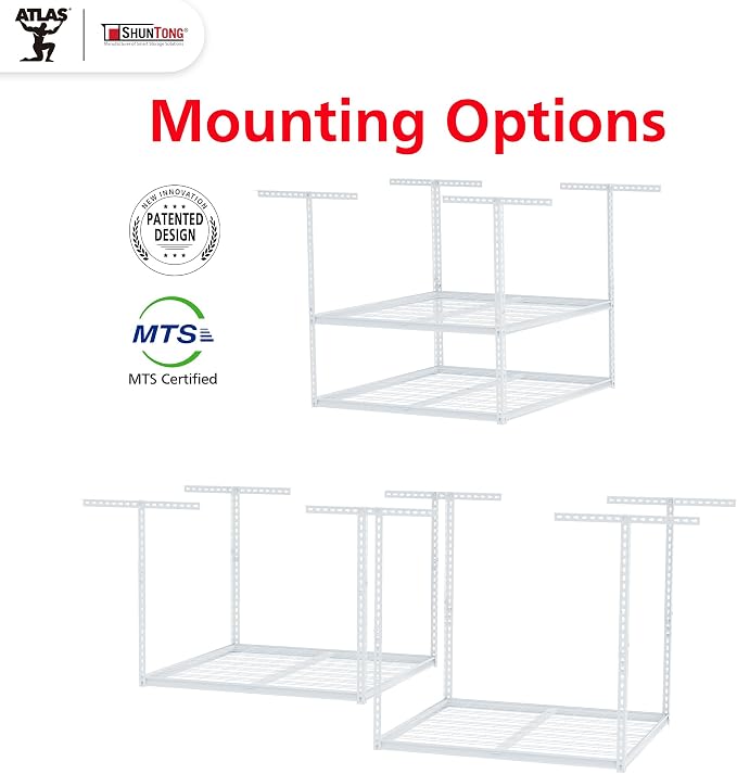 The Atlas Pro 4 x 8 ft Overhead Garage Storage Rack, Ultra Duty 1250lbs Weight - Image 7