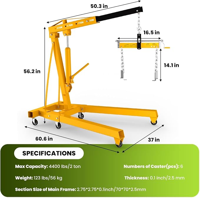 2-Ton Engine Hoist Cherry Picker - Image 6