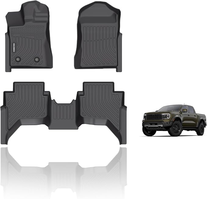 KELCSEECS® Floor Mats Custom for Ford Ranger SuperCrew Cab 2024-2025 All by KELCSEECS