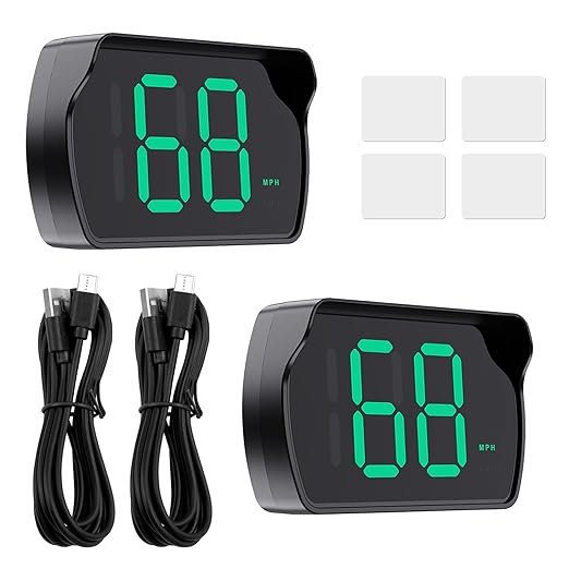 2 Pack GPS Digital Speedometer for Car MPH, Universal HUD Speed Meter by GUGUMO