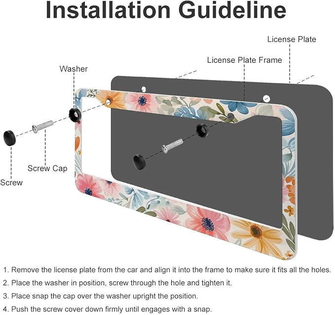 Flowers Floral License Plate Frames - Image 5