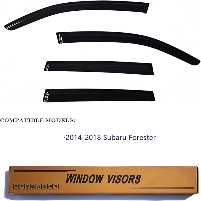 Window Visors Rain Guards fits 2014-2018 Forester, Out-Channel Window Wind - Image 2