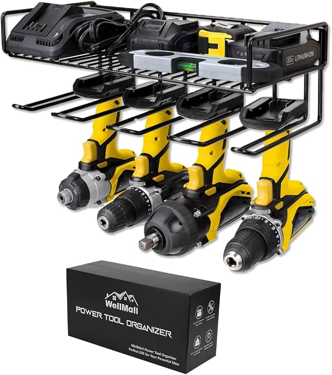 Heavy Duty Tool Organizer, 4 Wall Mount Anchors, 3.95" Between Slots, Sturdy by WellMall