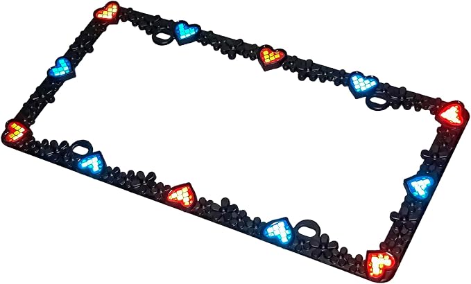 Creathome 3D Daisy Heart License Plate Frame from Pure Zinc Alloy Metal Perfect - Image 8