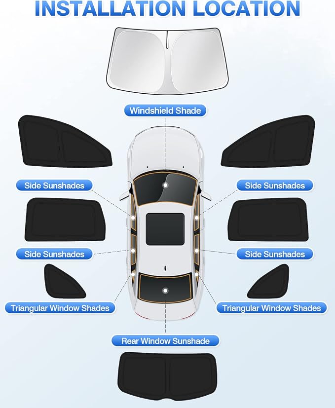 Sunshade for 2021-2025 2026 Acura MDX Accessories Windshield Sun Shade Side - Image 6