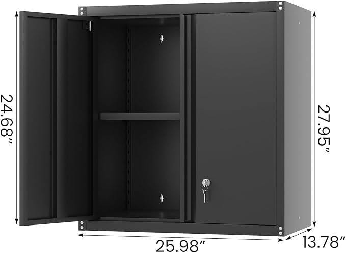LUCYPAL Garage Storage Cabinet, 27.95" H Metal Wall Cabinets - Image 3
