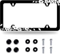 Black White Cherry Blossoms License Plate Frame Floral Flowers License Plate by GORSNKYE