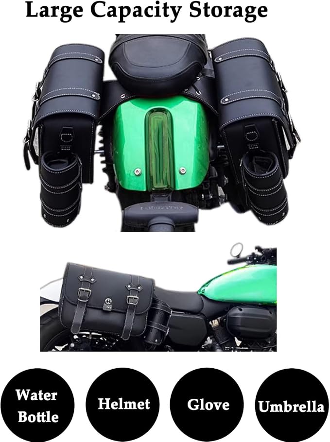 Motorcycle Saddlebags, Scooter Powersports Leather Saddle Bags Motorcycles - Image 6