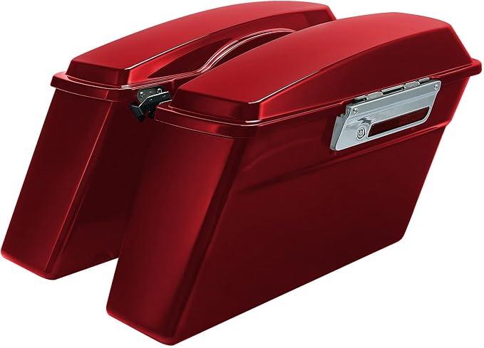 XFMT Red Hard Saddlebags Saddle Bags Trunk W/Chrome Conversion Brackets - Image 4