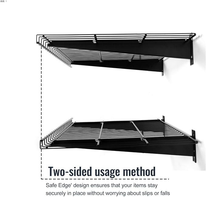 2 Pack Garage Wall Mounted Shelf, 27.6" x 11.4" Heavy Duty Wall Storage Shelves - Image 3