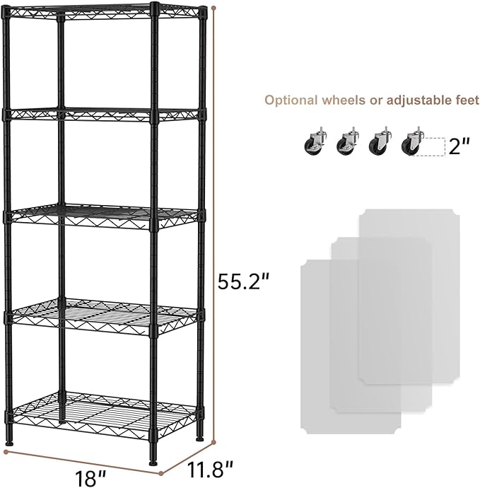 SINGAYE 5 Small Wire Shelves Kitchen Pantry Close Home Organizers and Storage - Image 3