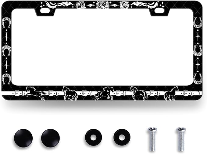 Horse License Plate Frame Horseshoe License Plate Holder by RNKATIH