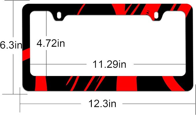 Stainless Steel Red Black License Plate Frame Red Metal License Plate Frame Car - Image 2