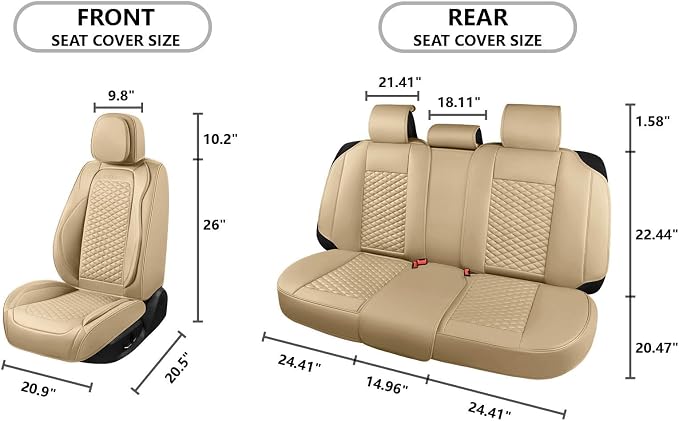 Car Seat Covers Full Set Leather Seat Covers Automotive Seat Covers Universal - Image 7