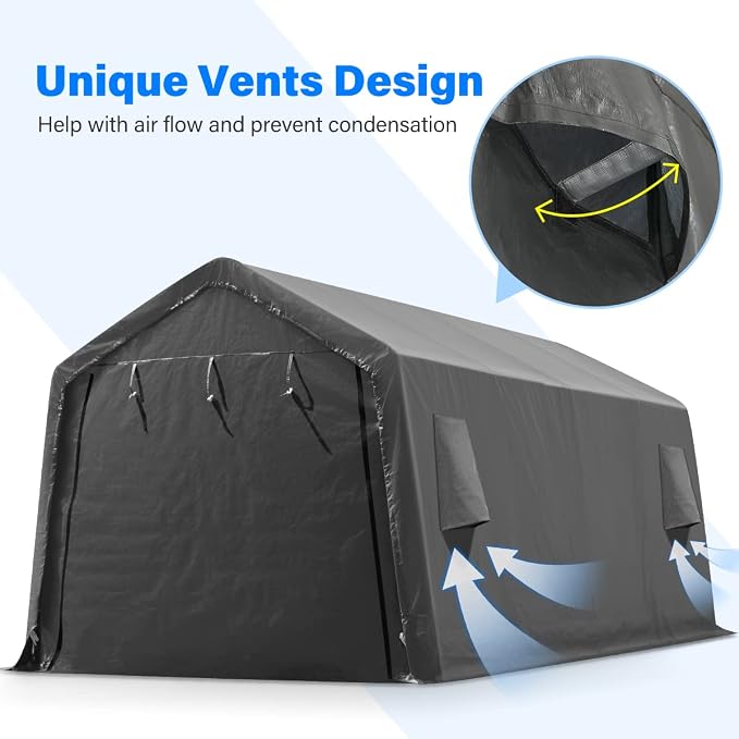 ADVANCE OUTDOOR Heavy Duty 10x20 ft Carport Outdoor Patio Portable Canopy - Image 3