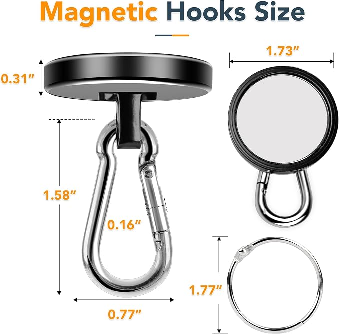 MIKEDE Magnetic Hooks Heavy Duty, 200LBS+ Powerful Magnetic Hooks Cruise - Image 4