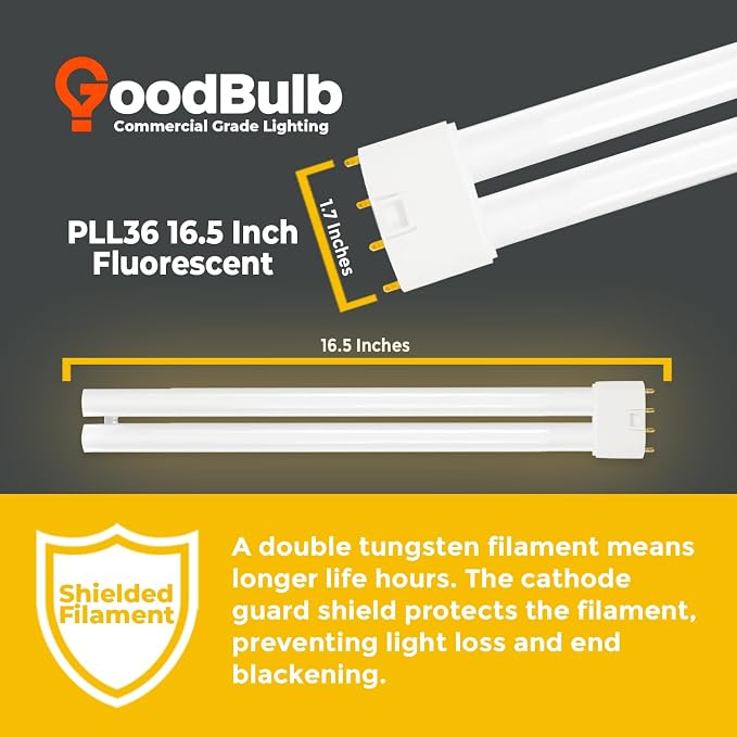 GoodBulb PLL36/827 | 36W 16.5" Twin Tube Compact Fluorescent Light Bulb | 4-pin - Image 3