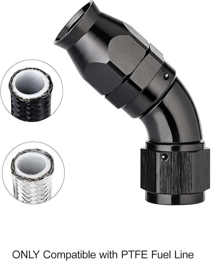 EVIL ENERGY 12AN 60 Degree PTFE One Piece Full Flow End Hose Fitting Aluminum - Image 5