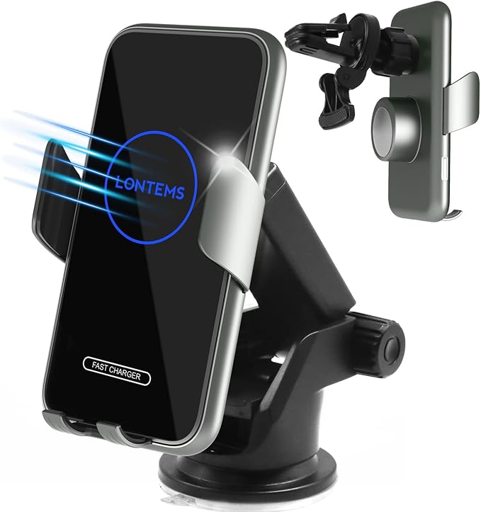 15W Fast Car Mount Charger, Charging Wireless Car Charger Phone Mount Phone by LONTEMS