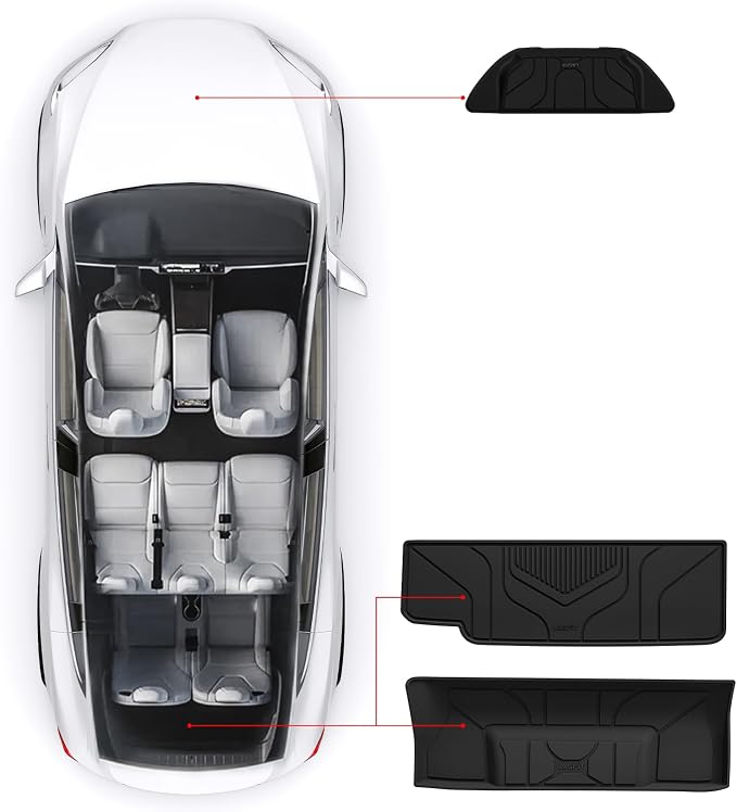 LASFIT Frunk Trunk Mats Fit for Tesla Model X & Model X Plaid 6 Seater / 7 - Image 2