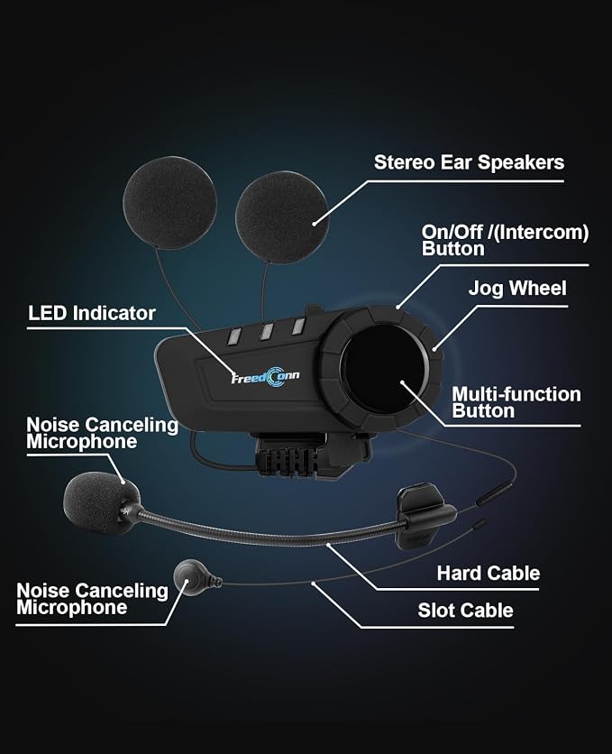 FreedConn KY PRO Hi-Res Motorcycle Helmet Bluetooth Headset, Motorcycle - Image 7