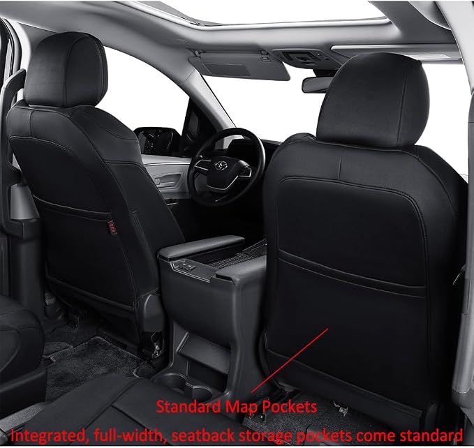 EKR Sienna Seat Covers for 2021 2022 2023 2024 2025 Toyota Sienna LE, 8 Seats - Image 4