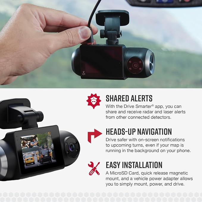 Cobra SC 201 Smart Dash Cam and 2.5A OBDII Port to Micro-USB Hardwire Kit: - Image 4