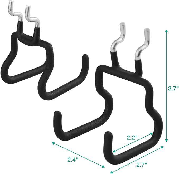 G.CORE 8-Pack Pegboard Hooks, Peg Board Tool Utility Hooks & Hangers Fit 1/4" - Image 5