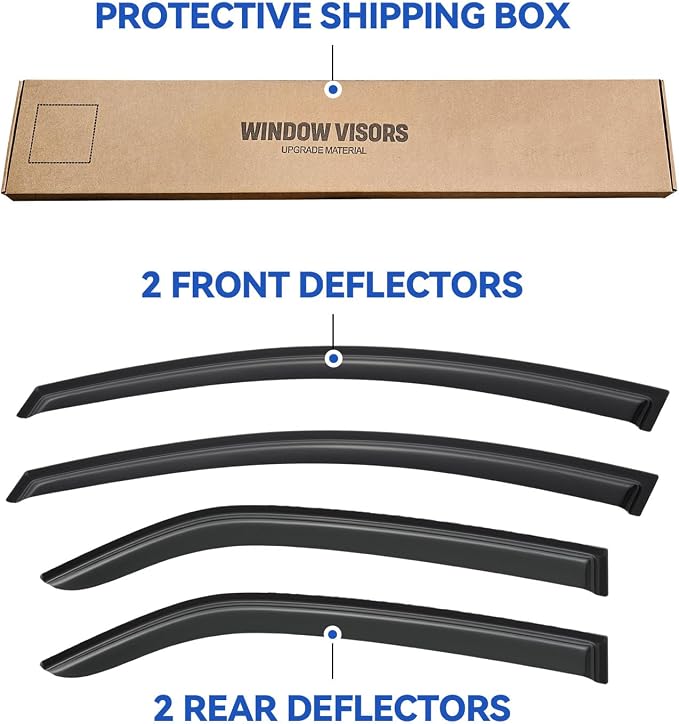 Window Visors Rain Guards for 2009 2010 2011 2012 2013 Kia Forte, Out-Channel - Image 6