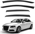 4pcs Front+Rear Smoke Tint Sun/Rain Guard Outside Mount Tape-On Vent Window by LQQDP