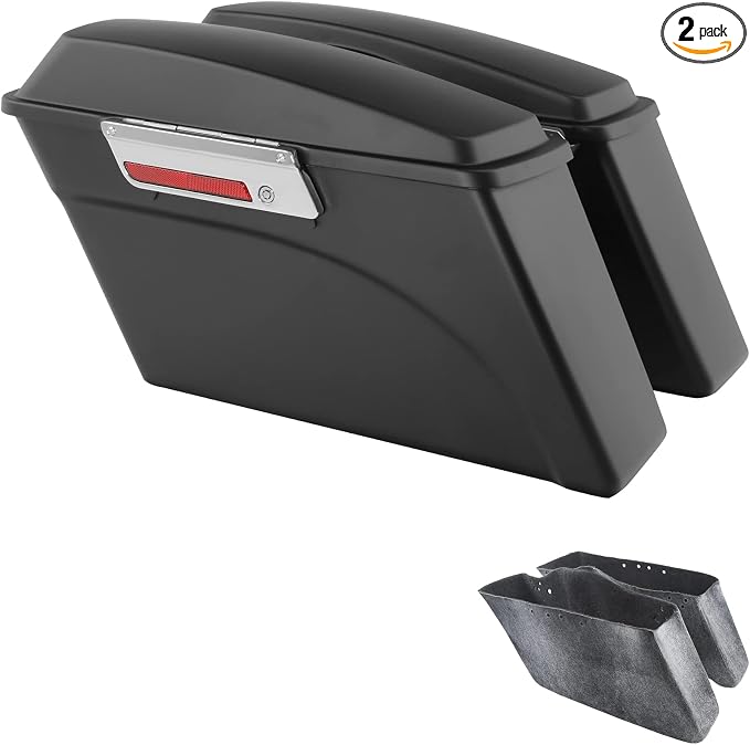 XFMT Motorcycle Saddlebags Matte Black Hard Saddle Bags Trunk by XFMT