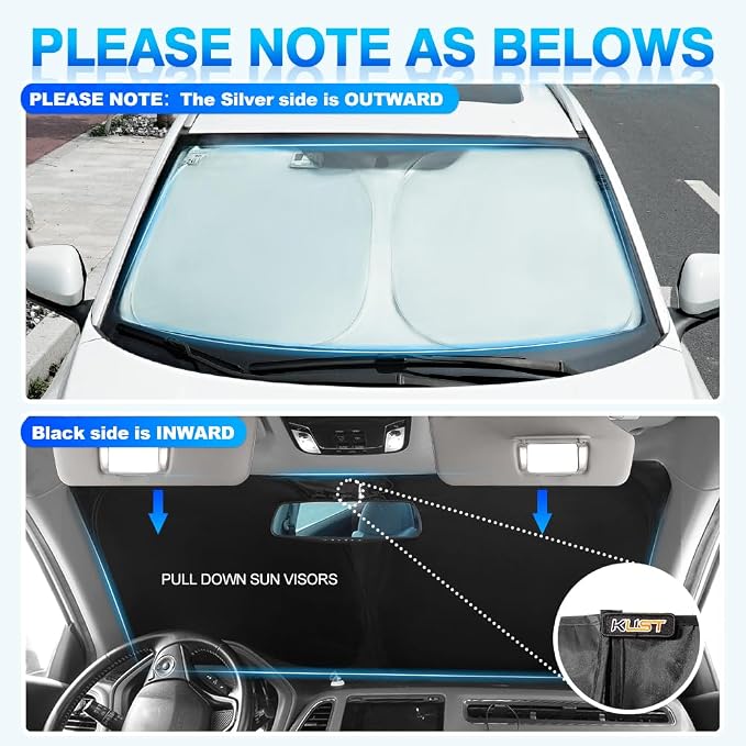 KUST Windshield Sun Shade for Toyota Prius C Accessories 2012-2019 Custom Fit - Image 5