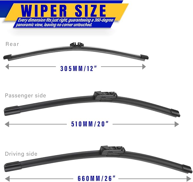 3 wipers Replacement for 2018-2022 BMW X3/2019-2022 BMW X4, Windshield Wiper - Image 2