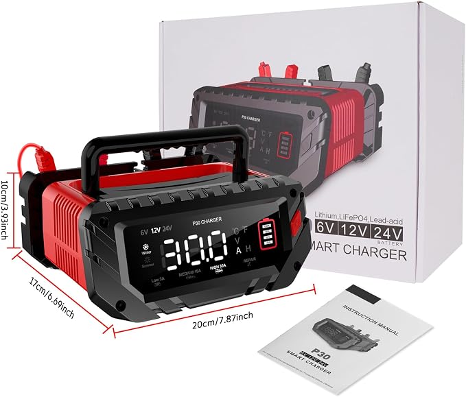 30-Amp Car Battery Charger, 6V/12V/24V Smart Automatic Automotive Charger - Image 8