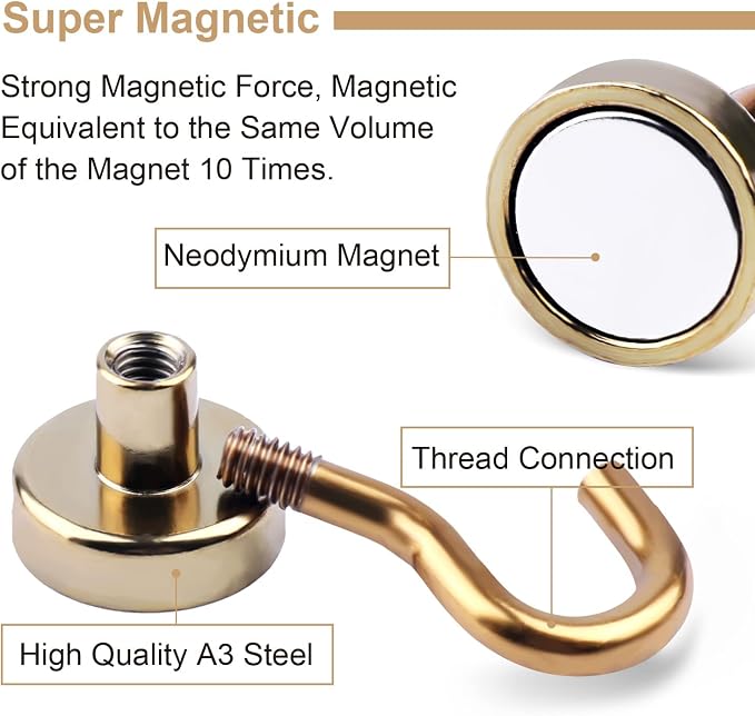 DIYMAG Magnetic Utility Hooks, 30Lbs Heavy Duty Rare Earth Neodymium Magnet - Image 2