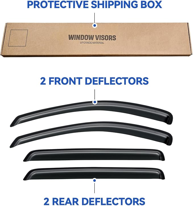 Window Visors Rain Guards for 2007-2012 Hyundai Santa Fe, Out-Channel Window - Image 5