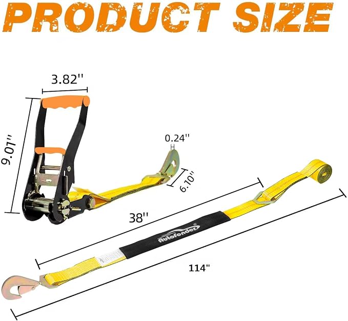 Heavy Duty Adjustable Car Tie Down Kit - Image 3