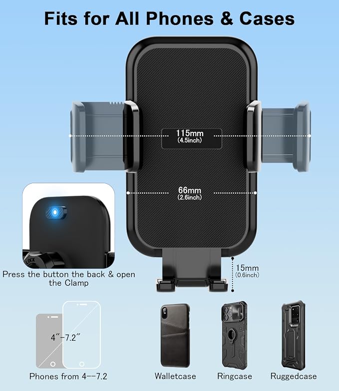 Round Vent Car Phone Holder for Jeep Wrangler JL Gradiator Compass Air Vent Car - Image 8