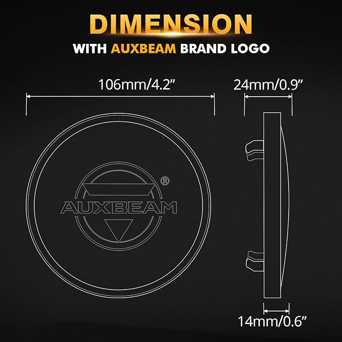 Auxbeam C4 Series 4 Inch Black Protective Light Covers, Round Offroad LED Pods - Image 5