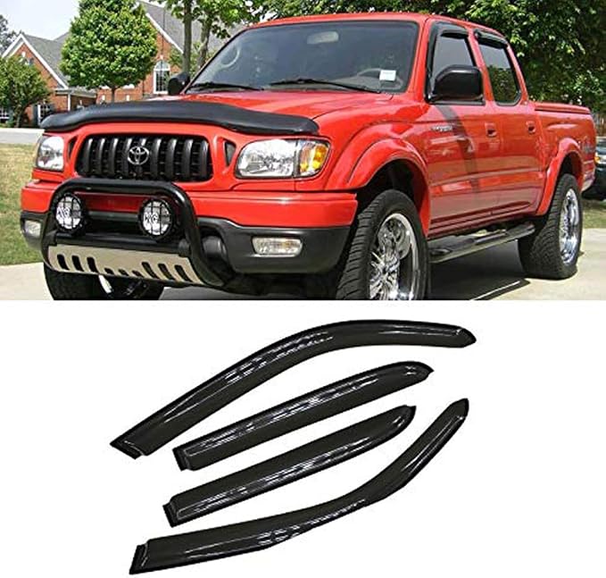 4pcs Outside Mount Style Window Rain Guards Durable Side Wind Deflectors Dark by Deebior