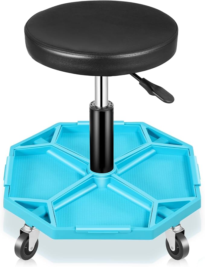 Auto Dynasty Mechanic Stool, Adjustable Rolling Pneumatic Creeper Garage Shop by AutoDynasty