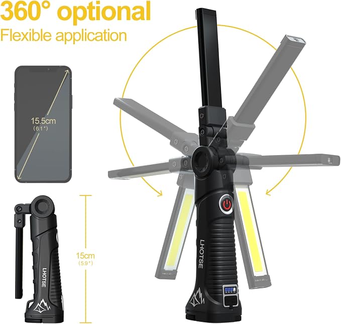 Tool Gifts for Men Dad LED Work Light, 4 Pack Rechargeable Flashlight - Image 5