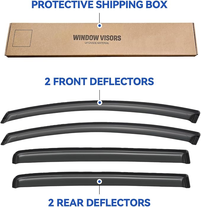 Window Visors Rain Guards for 2012-2018 Toyota Yaris Hatchback, Out-Channel - Image 6