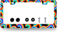Boho Rainbow License Plate Frame Colorful License Plate Holder Stainless Steel by RNKATIH