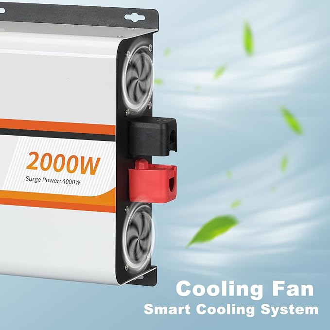 2000W Pure Sine Wave Inverter 12V DC to 120V AC Converter - Image 9