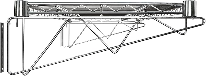 18" x 48" Chrome Wire Wall Mount Shelf - Image 4